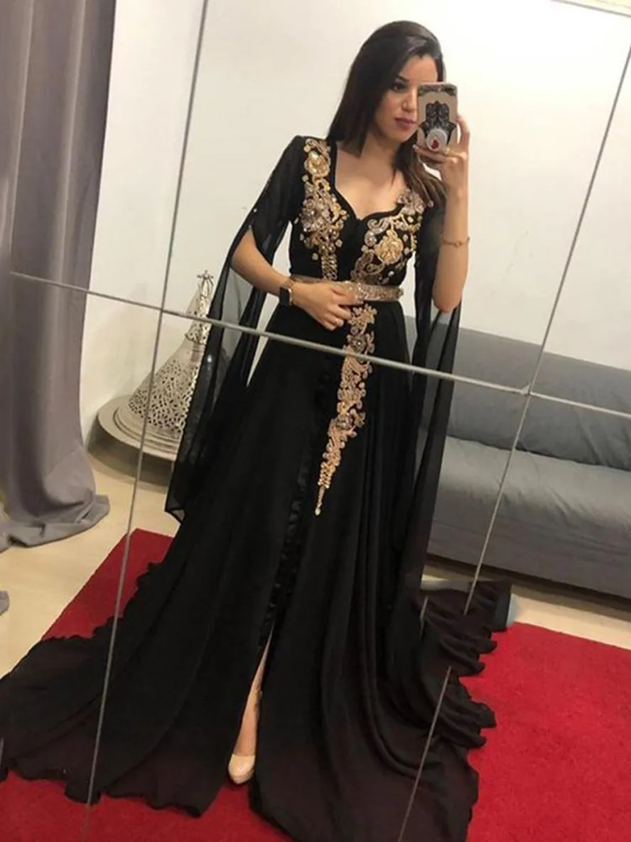 Black Chiffon Side Split Women Evening Party Gowns Square Neck Applique Long Sleeves Prom Dresses Zipper Back Robes De Marrige
Black Chiffon Side Split Women Evening Party Gowns Square Neck Applique Long Sleeves Prom Dresses Zipper Back Robes De Marrige
