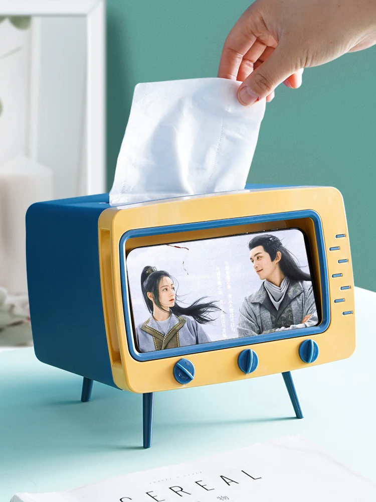 Multi functional tissue box Creative Desktop TV Draw Box Retro network popular with mobile phone bracket storage box
Multi functional tissue box Creative Desktop TV Draw Box Retro network popular with mobile phone bracket storage box