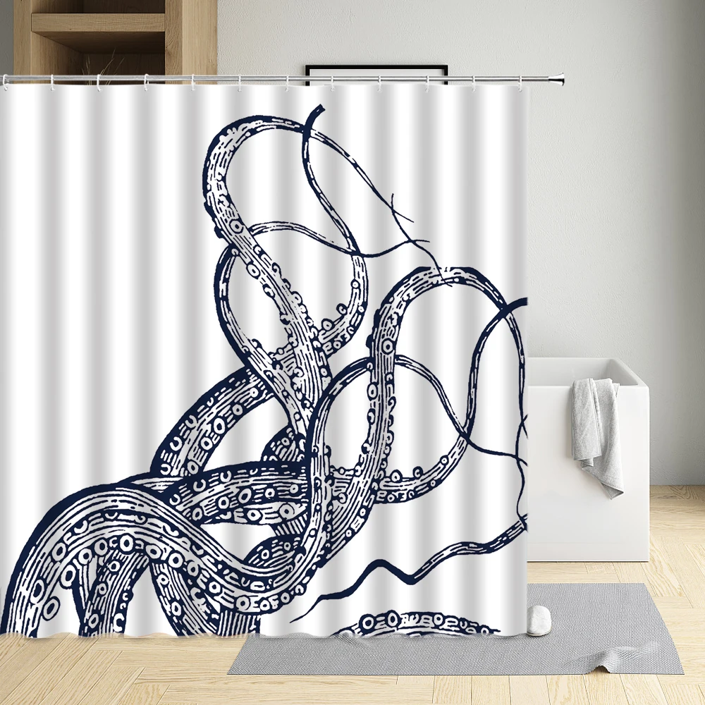Octopus Tentacle Shower Curtain Lobster Crab Waves Bubble Waterproof Cloth Bathroom Decor Bath Screen With Hooks
Octopus Tentacle Shower Curtain Lobster Crab Waves Bubble Waterproof Cloth Bathroom Decor Bath Screen With Hooks