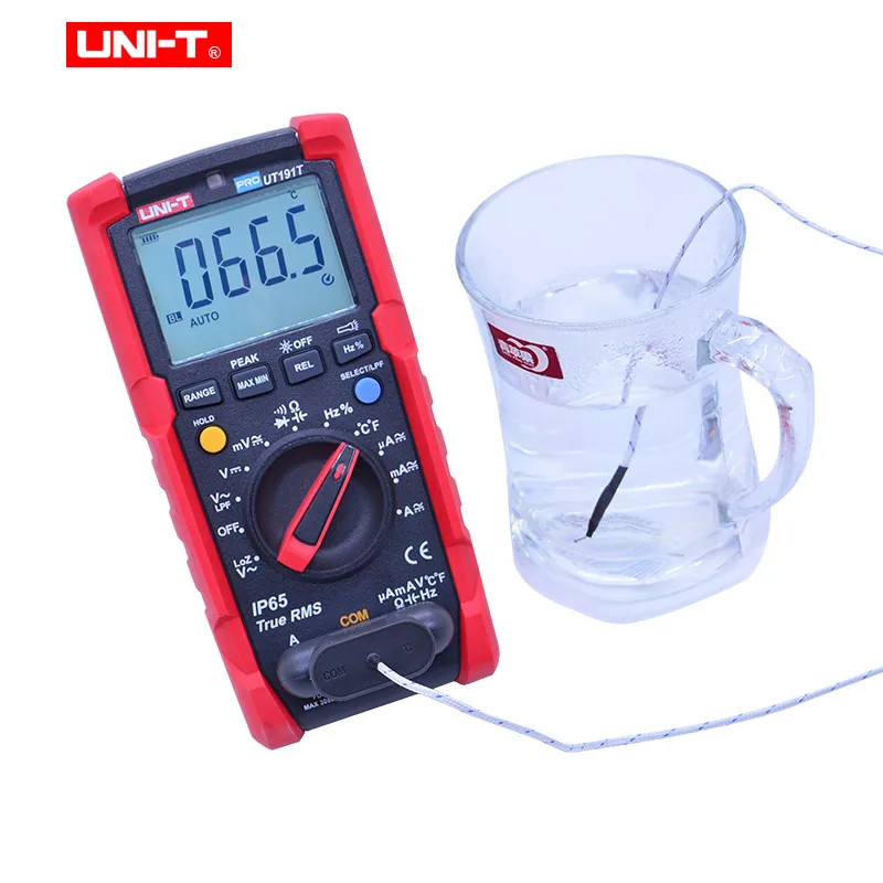 

UNI-T Portable True RMS Multimeter UT191T Display Count 6000 DC/AC Voltage Current Resistance Capacitance Frequency Temperature