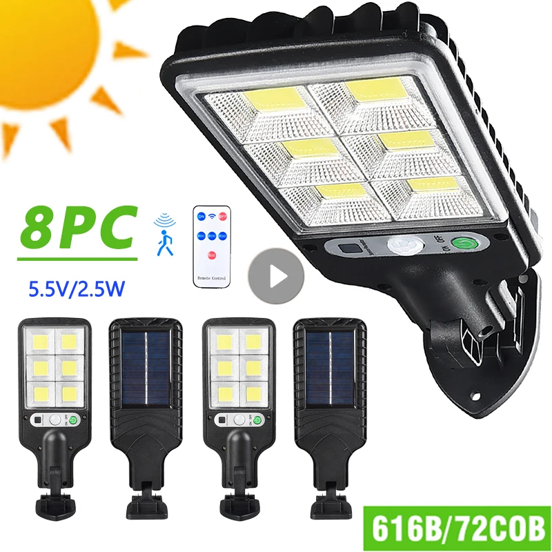 72COB LED Solar Street Lights Outdoor Solar Lamp Waterproof Motion Sensor Security Lighting Home Garden Decoration Wall Light
72COB LED Solar Street Lights Outdoor Solar Lamp Waterproof Motion Sensor Security Lighting Home Garden Decoration Wall Light