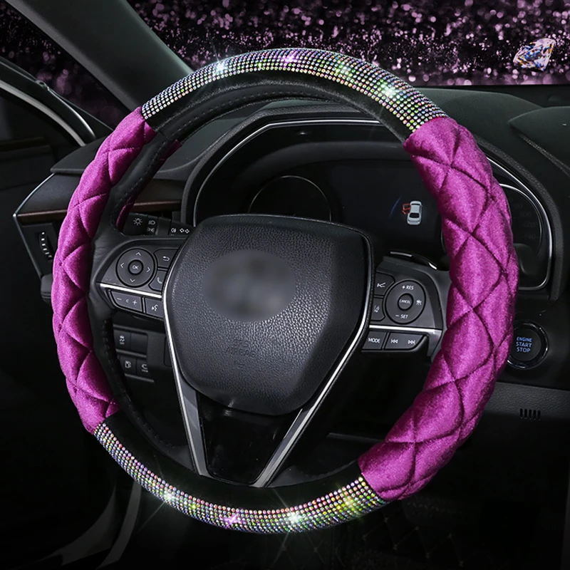 Crystal Rhinestone Car Steering Wheel Covers Women Diamante Plush Car Covered Winter Steering Wheel Accessories Lady
Crystal Rhinestone Car Steering Wheel Covers Women Diamante Plush Car Covered Winter Steering Wheel Accessories Lady