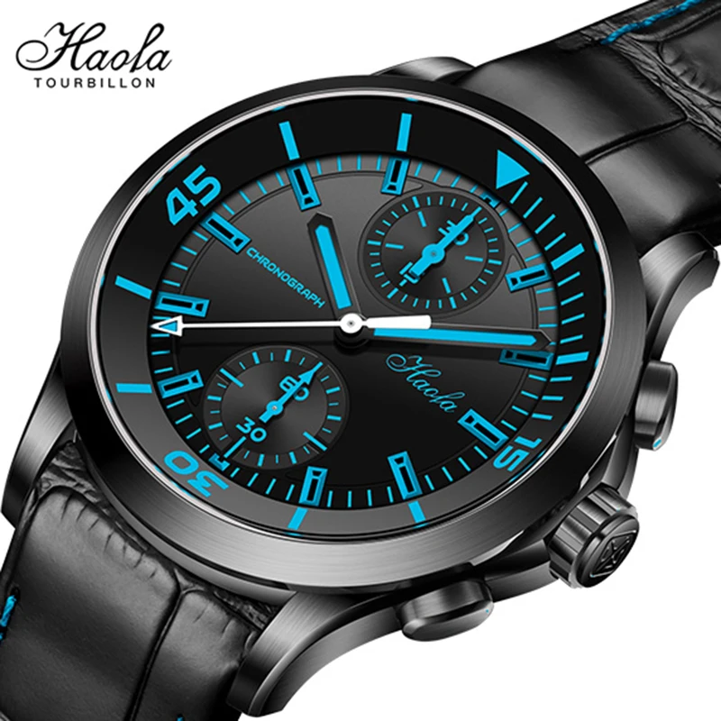 Haofa Automatic Mechanical Chronograph Watch Men Sapphire Bule Dial Pilot Watch 40mm Sport Man Wristwatches montre homme luxe
Haofa Automatic Mechanical Chronograph Watch Men Sapphire Bule Dial Pilot Watch 40mm Sport Man Wristwatches montre homme luxe