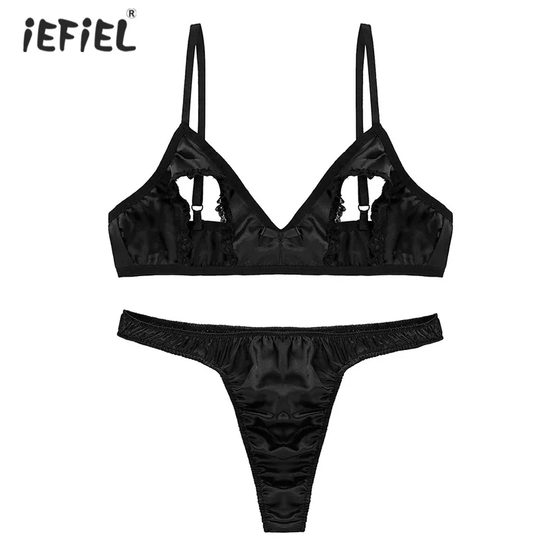 Gay Men Lingerie Bra Set Sissy Ruffles Wire-free Bra Top With Thong Panties Nightwear Hollow Out Nipples Sexy Babydoll Sleepwear
Gay Men Lingerie Bra Set Sissy Ruffles Wire-free Bra Top With Thong Panties Nightwear Hollow Out Nipples Sexy Babydoll Sleepwear