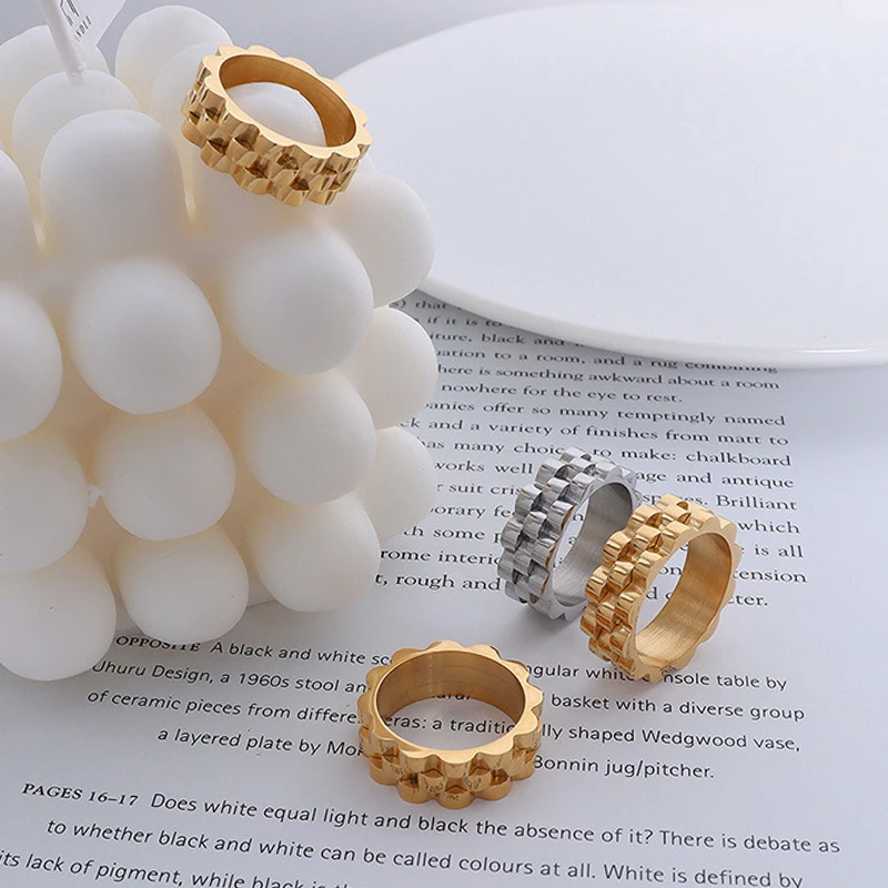 Solid Gold Color Bold Wide Thick Ring for Women Chunky Link Chain Titanium Steel Strap Finger Rings Jewelry Wholesale
Solid Gold Color Bold Wide Thick Ring for Women Chunky Link Chain Titanium Steel Strap Finger Rings Jewelry Wholesale