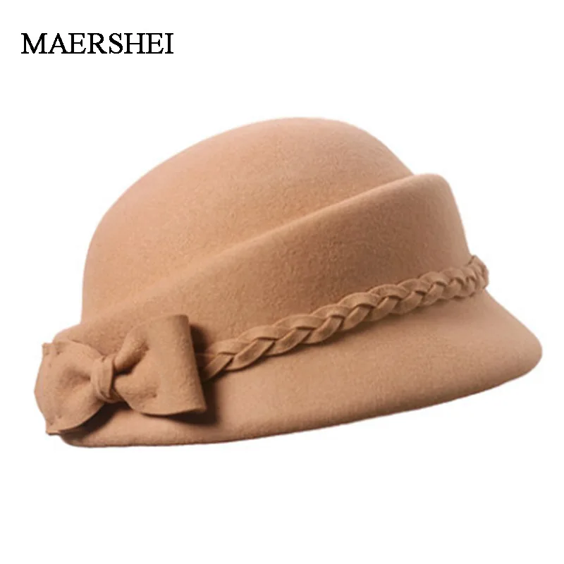 MAERSHEI Vintage black woolen hat dome bow lotus leaf big hat lady autumn and winter hat temperament hat
MAERSHEI Vintage black woolen hat dome bow lotus leaf big hat lady autumn and winter hat temperament hat