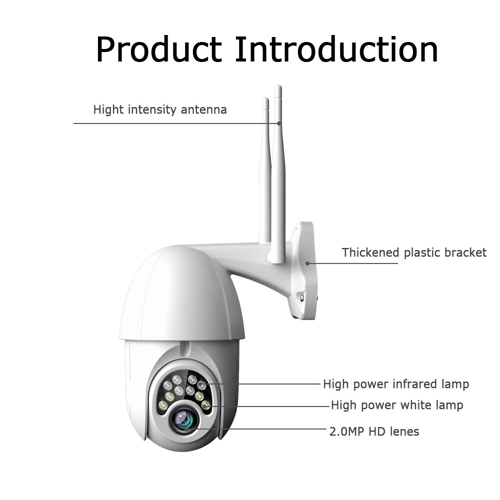 1080P Wireless PTZ Speed Dome IP Camera WiFi Outdoor Two Way Audio CCTV Home Security Video Network Surveillance Cameras P2P
1080P Wireless PTZ Speed Dome IP Camera WiFi Outdoor Two Way Audio CCTV Home Security Video Network Surveillance Cameras P2P