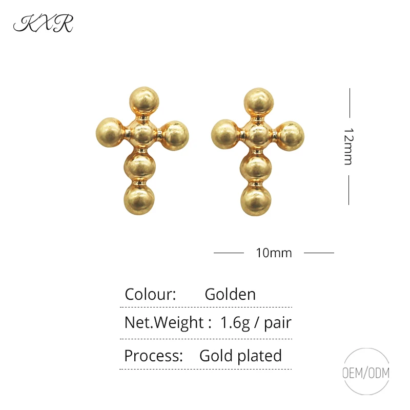 KXR New Fashion Round Bead Cross Cold Wind Ear Stud Woman INS Simple Design Sense Minority of all Korean Version Temperament
KXR New Fashion Round Bead Cross Cold Wind Ear Stud Woman INS Simple Design Sense Minority of all Korean Version Temperament