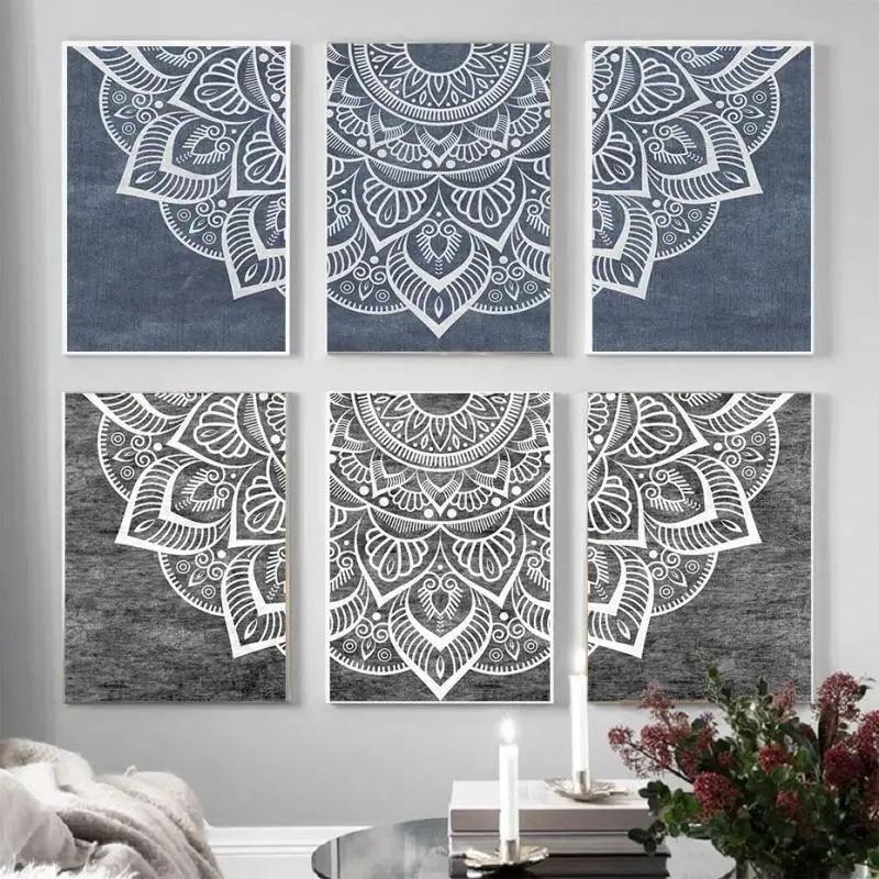 Bohemian Abstract Blue Black Mandala Pattern Canvas Painting Modern Posters and Print Wall Art Home Decor Mural For Living Room
Bohemian Abstract Blue Black Mandala Pattern Canvas Painting Modern Posters and Print Wall Art Home Decor Mural For Living Room