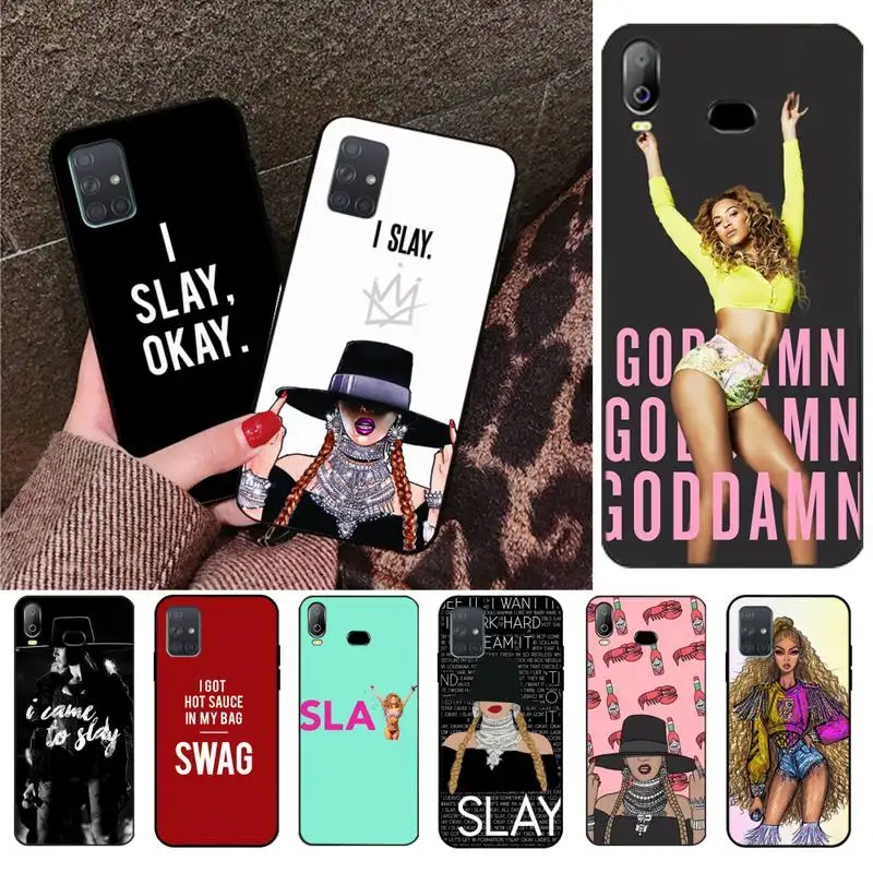 Мягкий чехол Beyonce I slay для телефона Samsung Galaxy A01 A11 A31 A81 A10 A20 A30 A40 A50 A70 A80 A71 A91 A51|Бамперы|