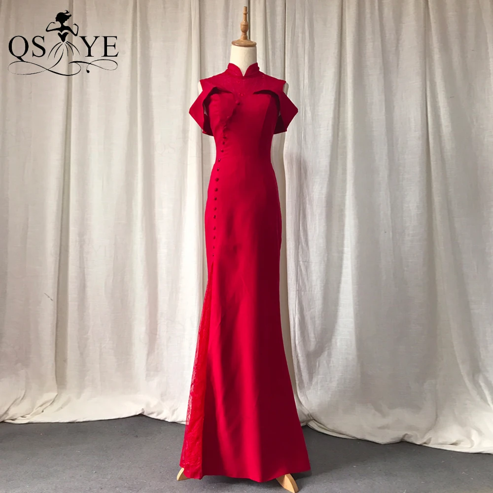 QSYYE Red Long Evening Dress High Neck Buttons Prom Gown Elegant Party Dress Side Sleeves Elastic Formal Dress
QSYYE Red Long Evening Dress High Neck Buttons Prom Gown Elegant Party Dress Side Sleeves Elastic Formal Dress