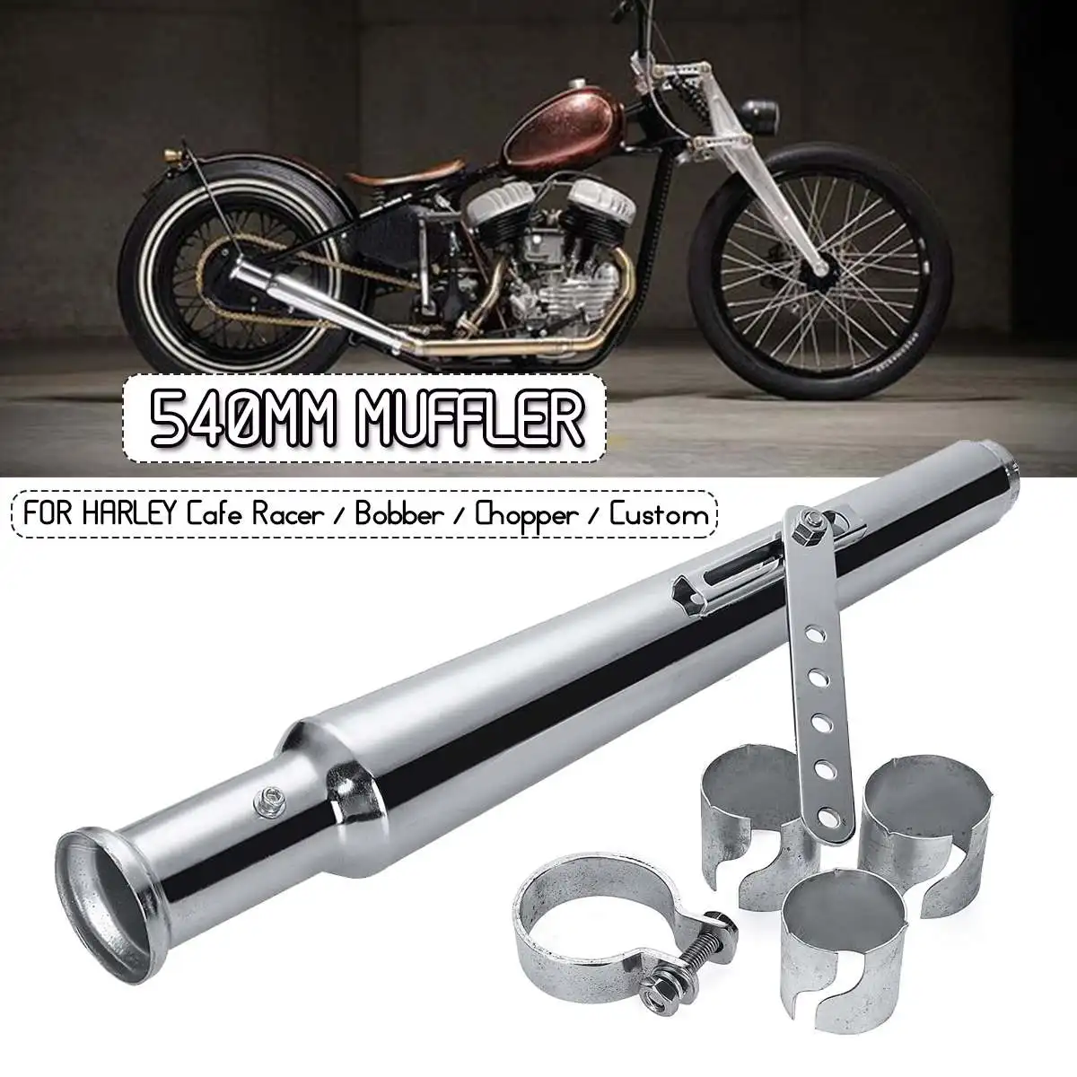 Universal Motorcycle Exhaust Muffler Pipe Cafe Racer Exhaust Tip Retro Vintage Tail Tube Silver Black For Honda/Yamaha/Suzuki
Universal Motorcycle Exhaust Muffler Pipe Cafe Racer Exhaust Tip Retro Vintage Tail Tube Silver Black For Honda/Yamaha/Suzuki