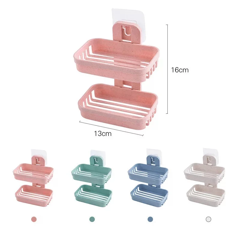 Hot Sale Bathroom Suction Cup Soap Dishes Plastic Holders Wall-Mounted Double-Deck Creative Drainage Soap Storage Double Racks
Hot Sale Bathroom Suction Cup Soap Dishes Plastic Holders Wall-Mounted Double-Deck Creative Drainage Soap Storage Double Racks
