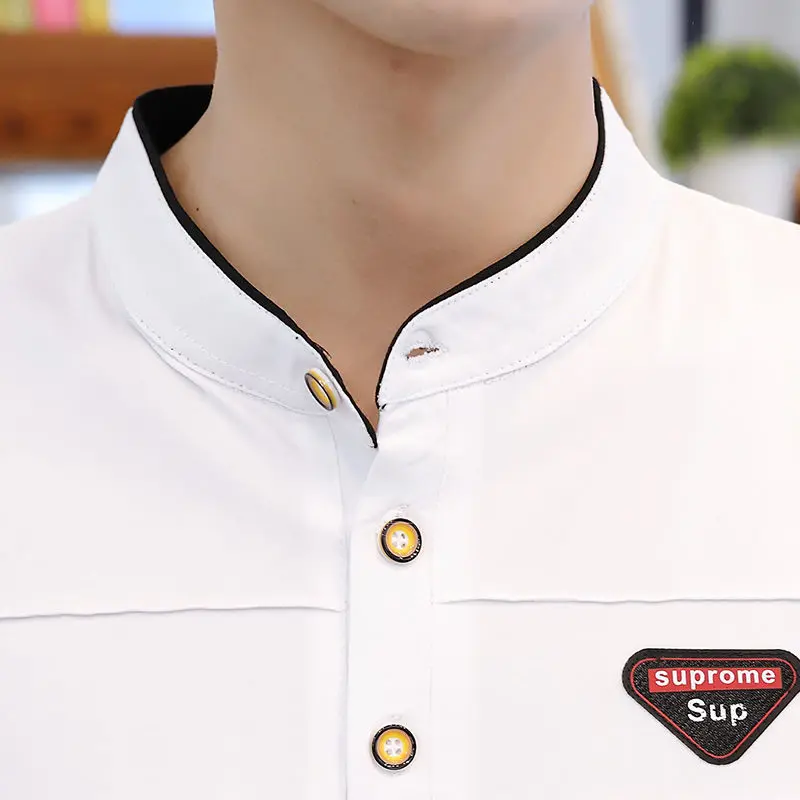 Short-Sleeved T-shirt Men's Stand Collar Trendy Breathable Cotton Summer Polo Shirt Men's Elbow-Sleeved Top Menswear Undershirt
Short-Sleeved T-shirt Men's Stand Collar Trendy Breathable Cotton Summer Polo Shirt Men's Elbow-Sleeved Top Menswear Undershirt