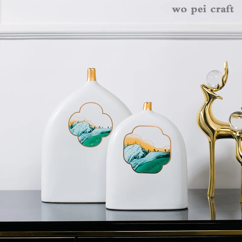 Chinese New Classic Vase Painted Ink Painting Floral Flower Arrangement Crafts Home Decoration Modern Porcelain Vases Desk Decor
Chinese New Classic Vase Painted Ink Painting Floral Flower Arrangement Crafts Home Decoration Modern Porcelain Vases Desk Decor