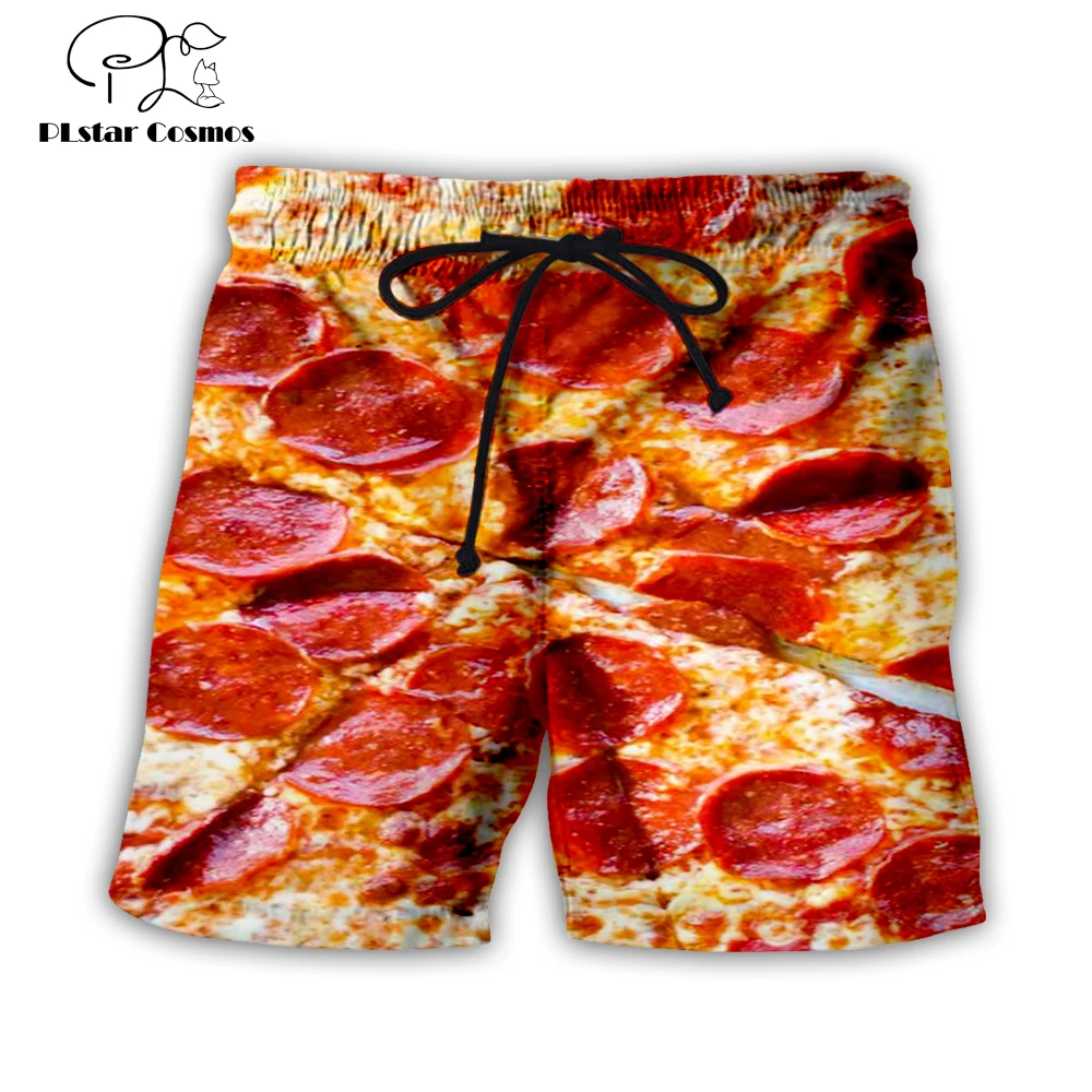 

PLstar Cosmos Newfashion Pizza Cream Hamburger Food Unique Astronaut Summer Beach 3DPrint Unisex Casual Shorts Streetwear Style1