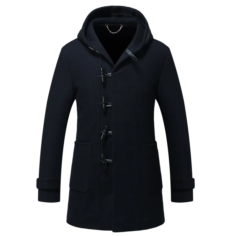 Men Woolen Blend Slim Fit Hooded Overcoats Warm Coat Outwear Horn Button Black Navy
Men Woolen Blend Slim Fit Hooded Overcoats Warm Coat Outwear Horn Button Black Navy