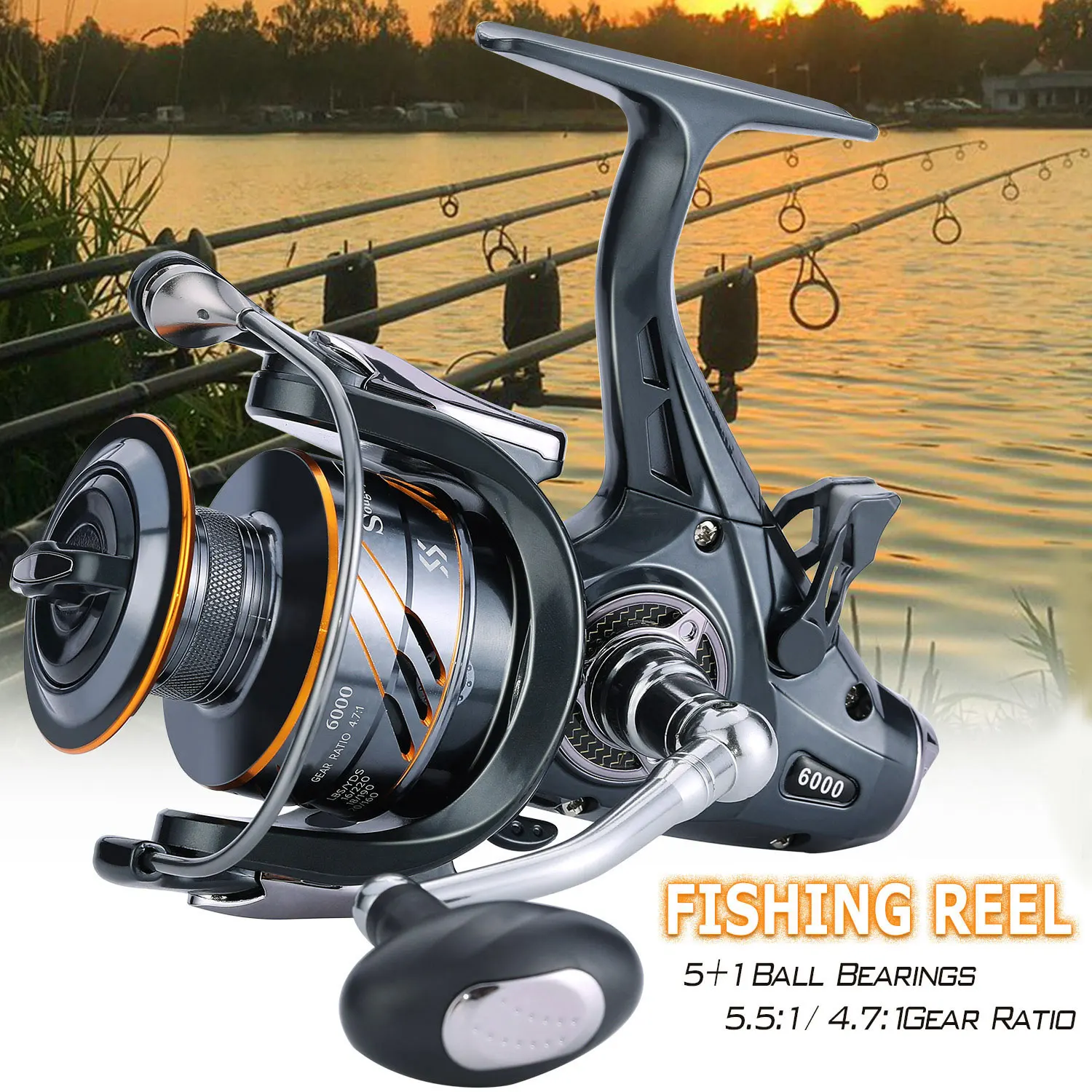 Sougayilang Front Rear Double Brake Max Drag 10kg 5.5:1 Super Strong Dual High Low Speed Carp Feeder Spinning Fishing Reel Pesca
Sougayilang Front Rear Double Brake Max Drag 10kg 5.5:1 Super Strong Dual High Low Speed Carp Feeder Spinning Fishing Reel Pesca