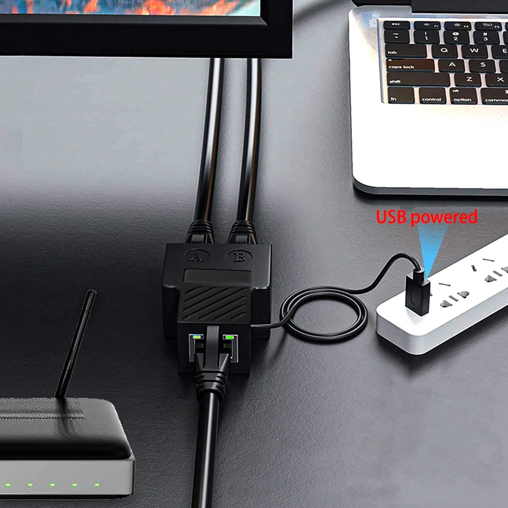 1 to 2 Ways RJ45 Ethernet LAN Network Splitter Double Adapter Female Network Connector Cable Adapter High-speed Converter 
1 to 2 Ways RJ45 Ethernet LAN Network Splitter Double Adapter Female Network Connector Cable Adapter High-speed Converter