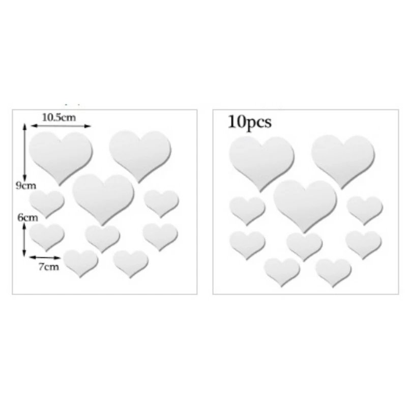 10pcs 3D Mirror Wall Sticker Love Heart Acrylic Mural Decal Removable Stickers Room Decoration
10pcs 3D Mirror Wall Sticker Love Heart Acrylic Mural Decal Removable Stickers Room Decoration