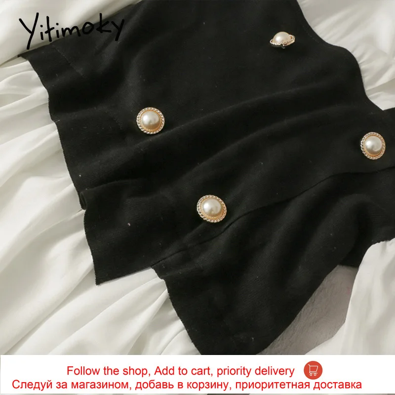 Yitimoky Women Blouses Black White Spliced Shirts Spring 2021 Fashion New Long Sleeve Polo-Neck Clothing Double Breasted Tops
Yitimoky Women Blouses Black White Spliced Shirts Spring 2021 Fashion New Long Sleeve Polo-Neck Clothing Double Breasted Tops