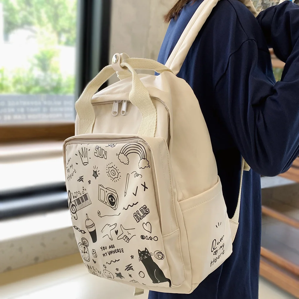 Nylon Women Kawaii Backpack Cartoon Female College Print School Bag Girl Cool Graffiti Backpack Student Book Bag Waterproof Lady
Nylon Women Kawaii Backpack Cartoon Female College Print School Bag Girl Cool Graffiti Backpack Student Book Bag Waterproof Lady
