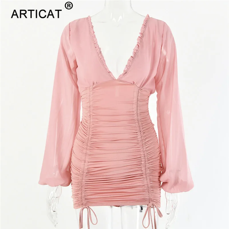 Articat Chiffon Summer Autumn Dress Women 2020 Sexy Long Sleeve Slim Elastic Bodycon Bandage Dress Short Pleated Party Dresses
Articat Chiffon Summer Autumn Dress Women 2020 Sexy Long Sleeve Slim Elastic Bodycon Bandage Dress Short Pleated Party Dresses