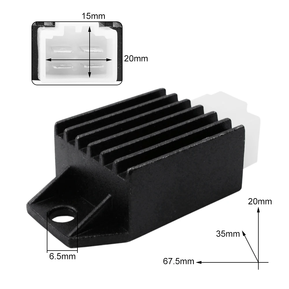 Motorcycle Voltage Regulator Rectifier 12V 4Pin For GY6 50cc 70cc 90cc 110cc 125cc 150cc Chinese Moped Scooter ATV Quad Gokarts
Motorcycle Voltage Regulator Rectifier 12V 4Pin For GY6 50cc 70cc 90cc 110cc 125cc 150cc Chinese Moped Scooter ATV Quad Gokarts