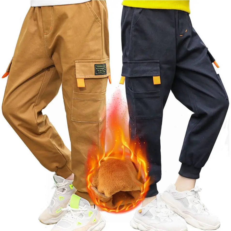 Children Boys Pants Autumn Winter Plus Velvet Kids Thicken Warm Cargo Sports Causal Pants For Teen Boys 110-170CM Clj515
Children Boys Pants Autumn Winter Plus Velvet Kids Thicken Warm Cargo Sports Causal Pants For Teen Boys 110-170CM Clj515