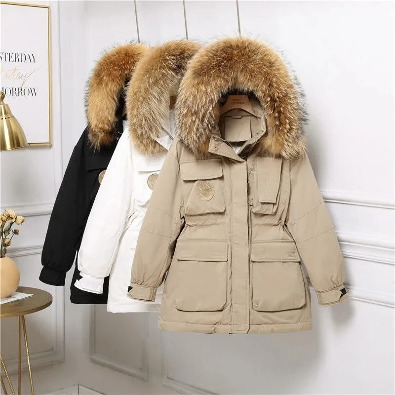 2021 New Women Parka Korean Tooling Down Jacket Women Mid-length Large Fur Collar Cotton Jacket Loose Thicken Hooded Overcoat
2021 New Women Parka Korean Tooling Down Jacket Women Mid-length Large Fur Collar Cotton Jacket Loose Thicken Hooded Overcoat