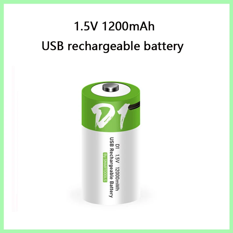 SMARTOOOLS D size 1.5V 12000mWh Rechargeable battery USB charging li-ion batteries for Gas stove, water heater,flashlight 
SMARTOOOLS D size 1.5V 12000mWh Rechargeable battery USB charging li-ion batteries for Gas stove, water heater,flashlight