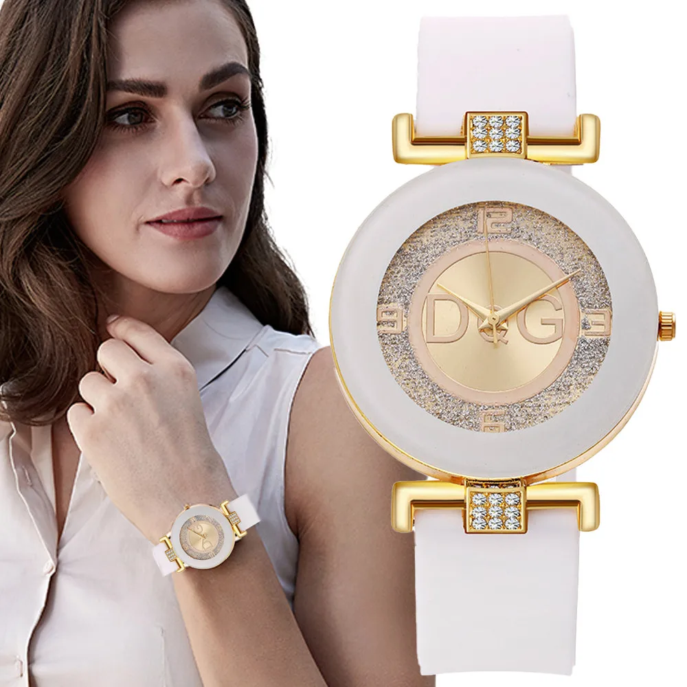 

Женские кварцевые часы с большим циферблатом, черные или белые простые часы с силиконовым ремешком в минималистичном дизайне, женские модн...