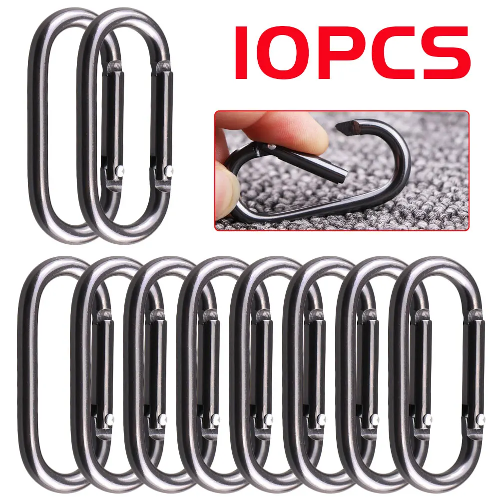 5/10/20pcs Aluminum Alloy Carabiner Clips Black Oval Hanging Buckle Small Lightweight Carabiners For Water Bottle And Harness
5/10/20pcs Aluminum Alloy Carabiner Clips Black Oval Hanging Buckle Small Lightweight Carabiners For Water Bottle And Harness