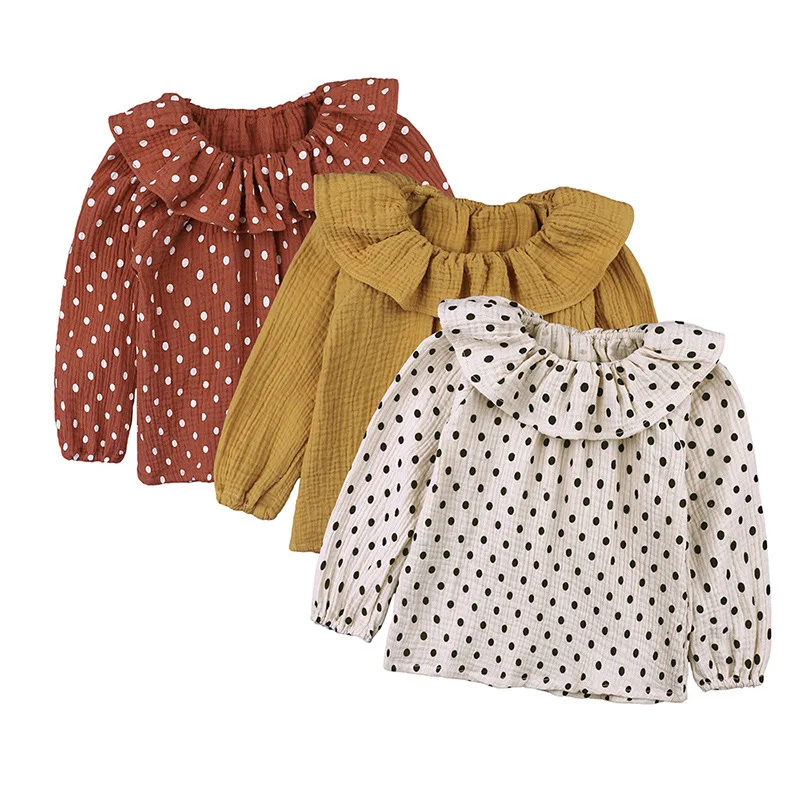 Infant Baby Girls Blouses Spring Autumn Kids Shirt Dot Long Sleeve Shirts For Teenage Girls Cozy Top Ruffle Collar Korean Blouse
Infant Baby Girls Blouses Spring Autumn Kids Shirt Dot Long Sleeve Shirts For Teenage Girls Cozy Top Ruffle Collar Korean Blouse