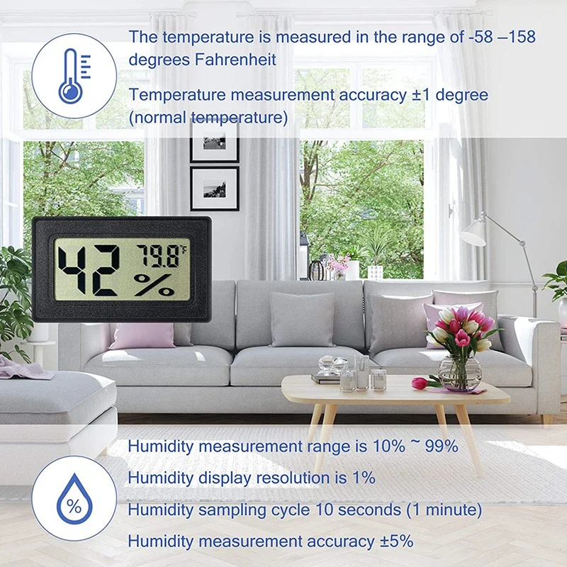 Mini Hygrometer Thermometer Digital Indoor Humidity Gauge Monitor Electronic LCD Display Humidity Temperature Meter(16)
Mini Hygrometer Thermometer Digital Indoor Humidity Gauge Monitor Electronic LCD Display Humidity Temperature Meter(16)