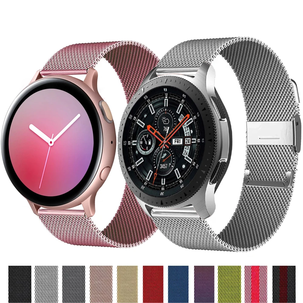 

Milanese Strap for Samsung Galaxy Watch 3 45mm 41mm/Active 2 46mm/42mm Gear S3 Frontier 20mm 22mm Bracelet Huawei GT/2/2e Band