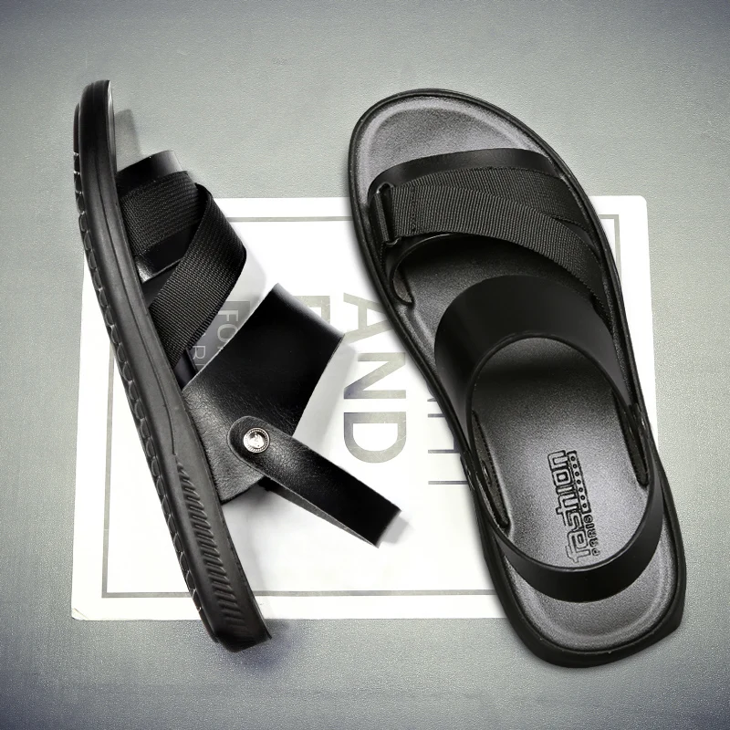 Summer Leather Sandals Men Outdoor Breathable Beach Shoes Flip Flops Fashion Shoes Indoor Slippers Slides Man Flat Sandals 2021
Summer Leather Sandals Men Outdoor Breathable Beach Shoes Flip Flops Fashion Shoes Indoor Slippers Slides Man Flat Sandals 2021