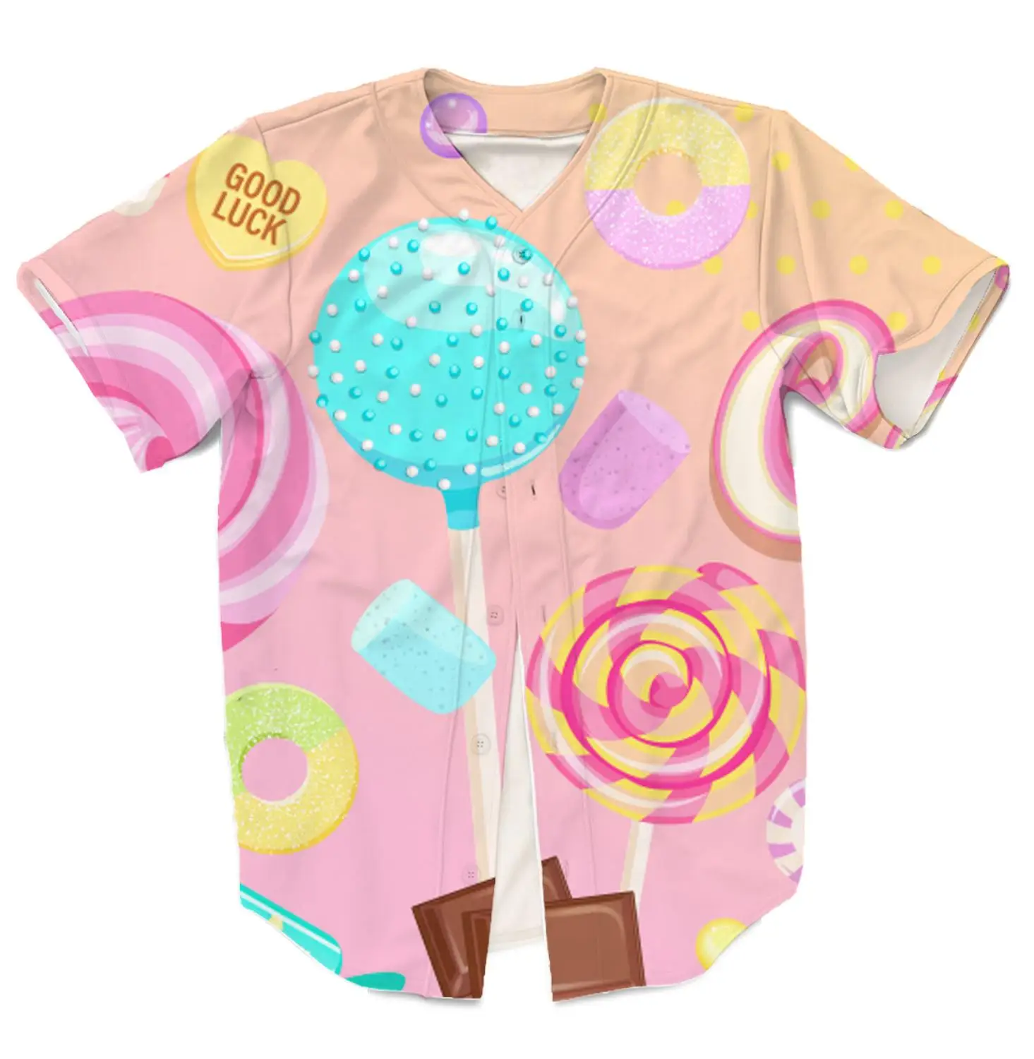 Real USA American size Candy Shop 3D sublimation printing button up fashion jersey 3XL 4XL 5XL 6XL
Real USA American size Candy Shop 3D sublimation printing button up fashion jersey 3XL 4XL 5XL 6XL