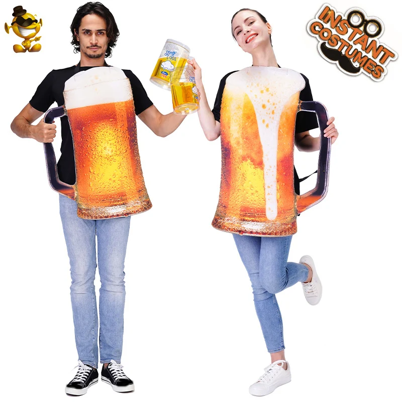 QLQ Adult Couple Beer Costume Fancy Dress Women Beer Jumpsuit Cosplay Costume Oktoberfest Beer Mug Costume
QLQ Adult Couple Beer Costume Fancy Dress Women Beer Jumpsuit Cosplay Costume Oktoberfest Beer Mug Costume