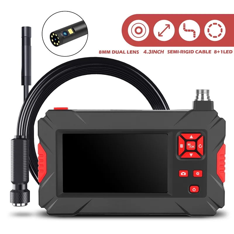 P30 Inspection Endoscope camera dual lens HD1080P 4.3inch Screen IP67 Waterproof Industrial Endoscope LED lights 2600mAh battery
P30 Inspection Endoscope camera dual lens HD1080P 4.3inch Screen IP67 Waterproof Industrial Endoscope LED lights 2600mAh battery