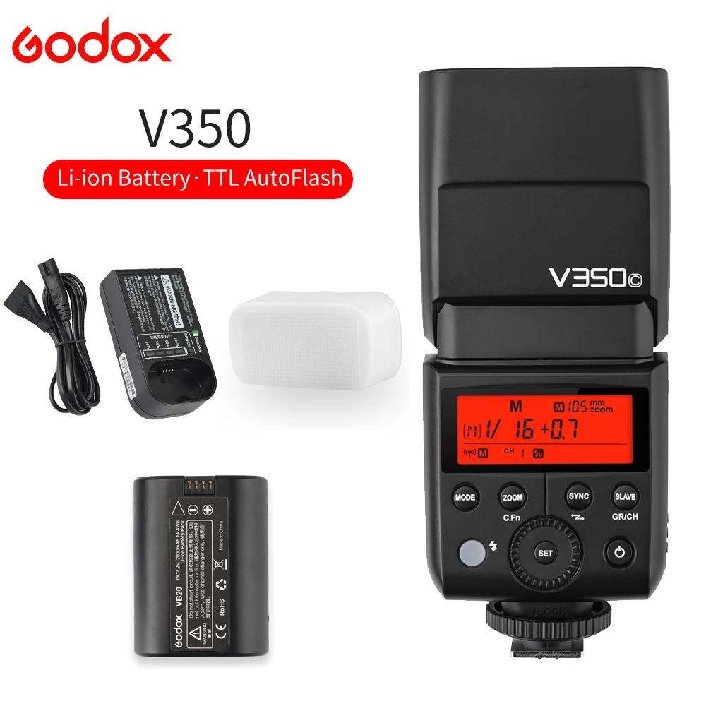 Вспышка Godox V350 для камеры встроенная литиевая батарея V350C V350N V350S V350F V350O Canon Nikon Sony