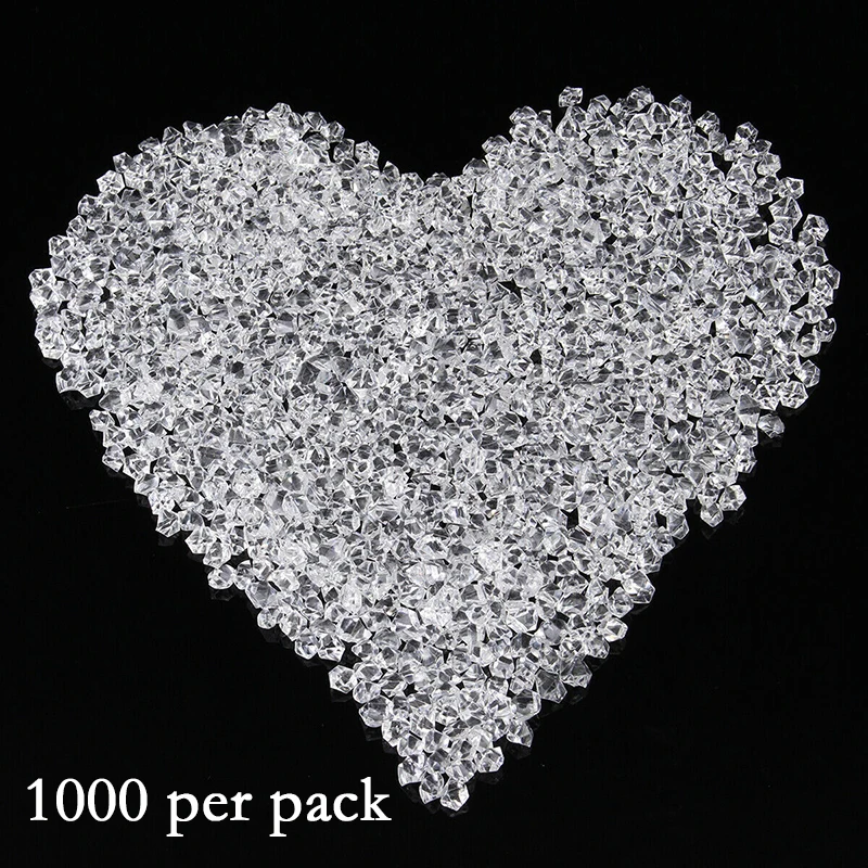 

1000pcs 11*14MM Clear Acrylic Diamond Crystal Ice Rock Stones Vase Gems Window Wedding Party Decor Confetti Table Scatter Beads
