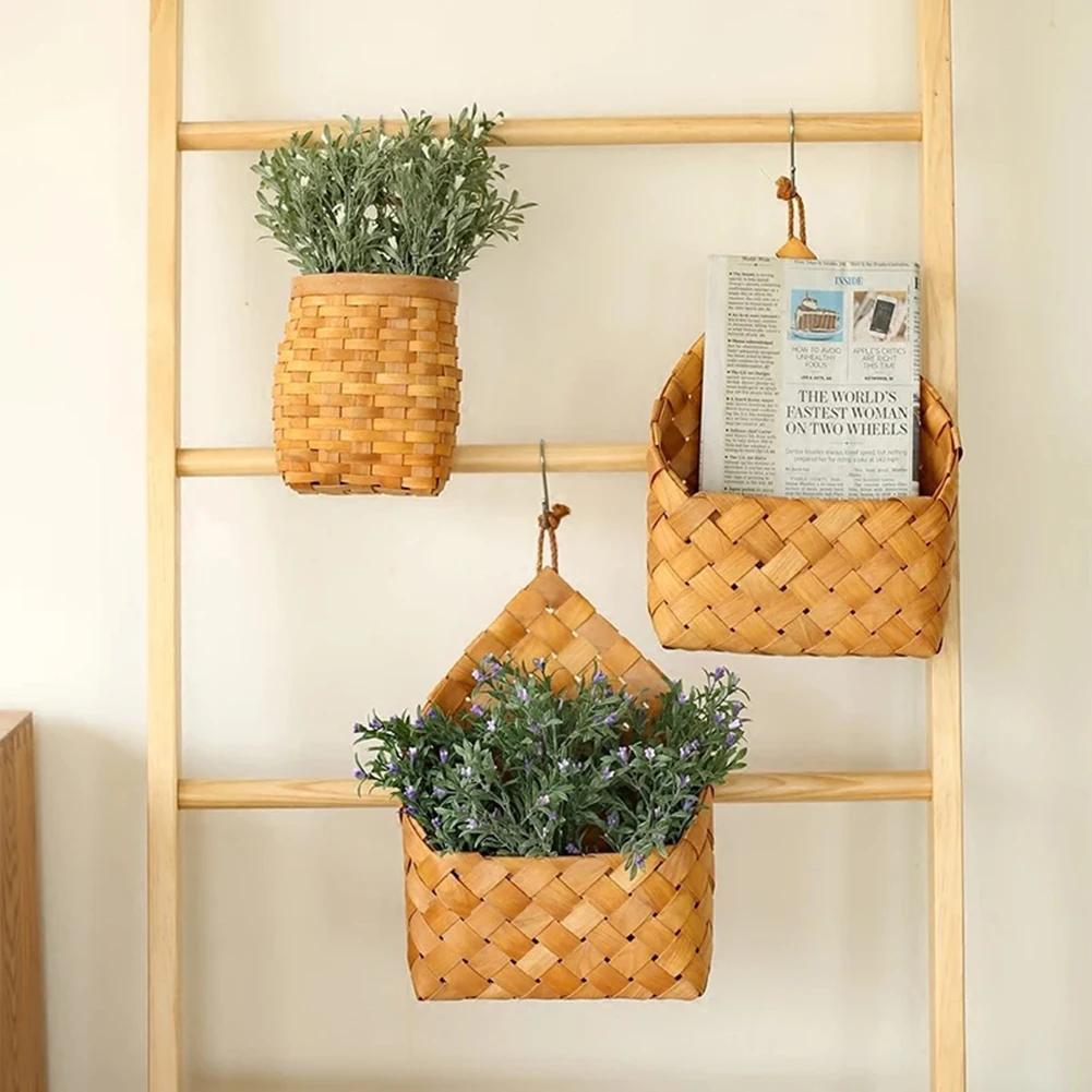 Natural Cedar Sheet Woven Wall Hanging Basket Flowerpot Wall Decoration Japanese Handmade Storage Basket Household Organizer
Natural Cedar Sheet Woven Wall Hanging Basket Flowerpot Wall Decoration Japanese Handmade Storage Basket Household Organizer