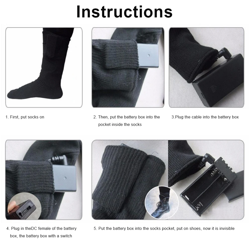 3V Electric Socks Warming Socks Thermal Cotton Heated Socks Men Women Battery Case Battery Operated Winter Foot Warmer
3V Electric Socks Warming Socks Thermal Cotton Heated Socks Men Women Battery Case Battery Operated Winter Foot Warmer