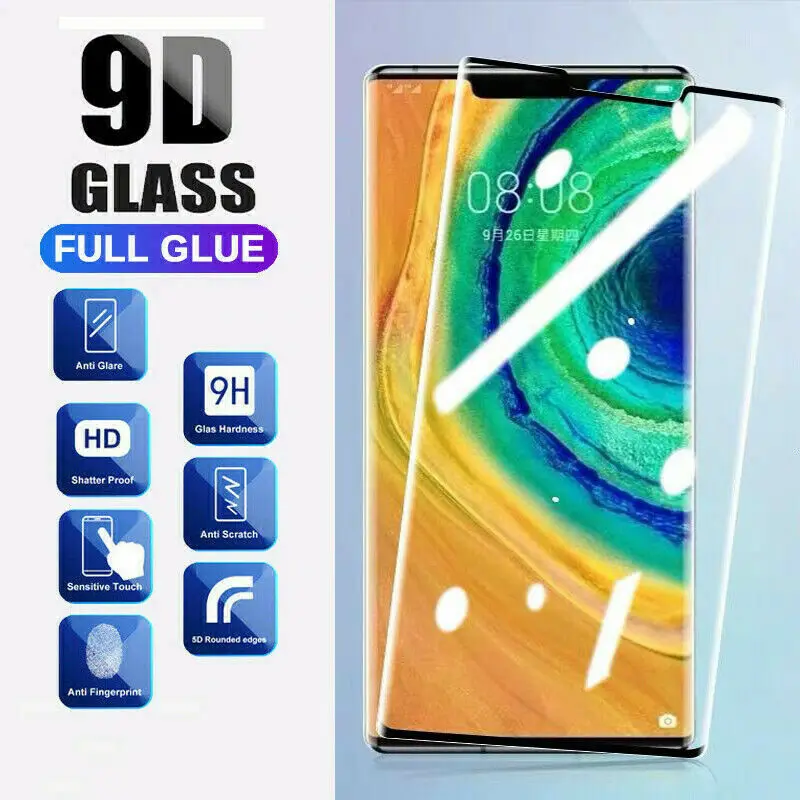 

UGI 2Pcs Full Coverage Tempered Glass For Huawei Mate 40 Pro Mate 30 Pro Screen Protectors Curve 9H Mobile Phone High Clear