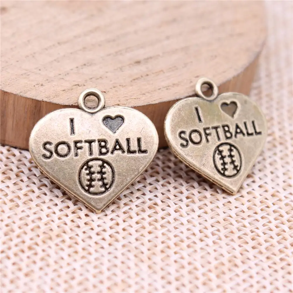 I Love Softball Charms For Jewelry Making Findings Handmade DIY Craft 10pcs Antique Bronze Color 19x18mm
I Love Softball Charms For Jewelry Making Findings Handmade DIY Craft 10pcs Antique Bronze Color 19x18mm