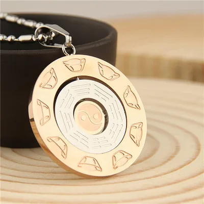 Retro Chinese Zodiac Diagram Necklace Yin Yang Taiji Shoe-shaped Gold Ingot Rotatable Pendant Taichi Bagua Religion Jewelry
Retro Chinese Zodiac Diagram Necklace Yin Yang Taiji Shoe-shaped Gold Ingot Rotatable Pendant Taichi Bagua Religion Jewelry