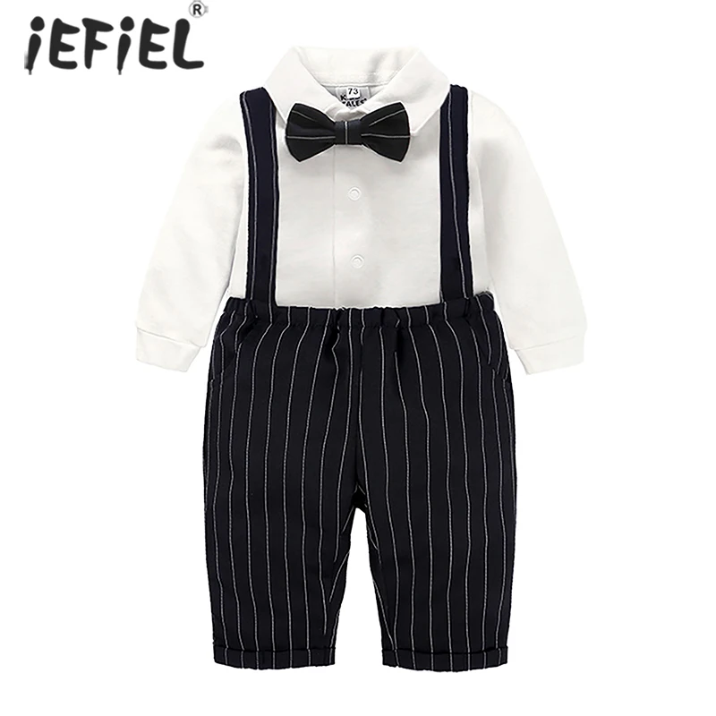 Newborn Baby Boys Clothes Suits White Shirt Belt Striped Pants Bow Tie 3Pcs Formal Gentleman Wedding Birthday Party Outfit 0-24M
Newborn Baby Boys Clothes Suits White Shirt Belt Striped Pants Bow Tie 3Pcs Formal Gentleman Wedding Birthday Party Outfit 0-24M