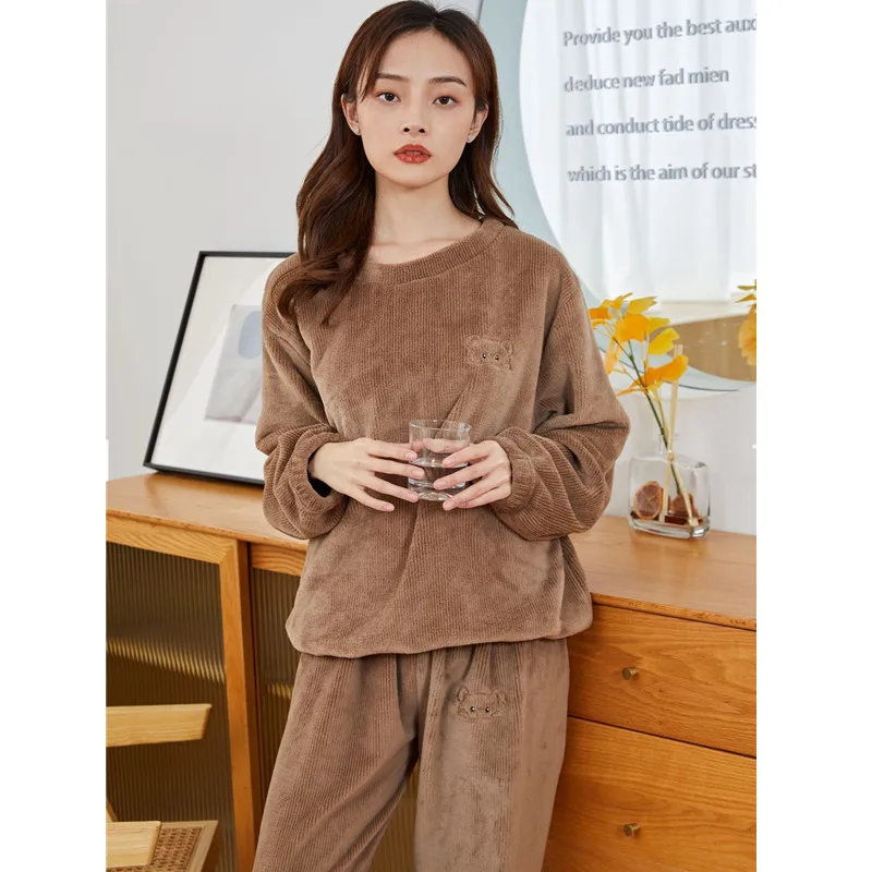 Fdfklak New Home Clothes For Autumn Winter Lounge Wear Warm Suit Women Outside Loose Casual Fleece Spring Sleepwear Pajamas Set
Fdfklak New Home Clothes For Autumn Winter Lounge Wear Warm Suit Women Outside Loose Casual Fleece Spring Sleepwear Pajamas Set