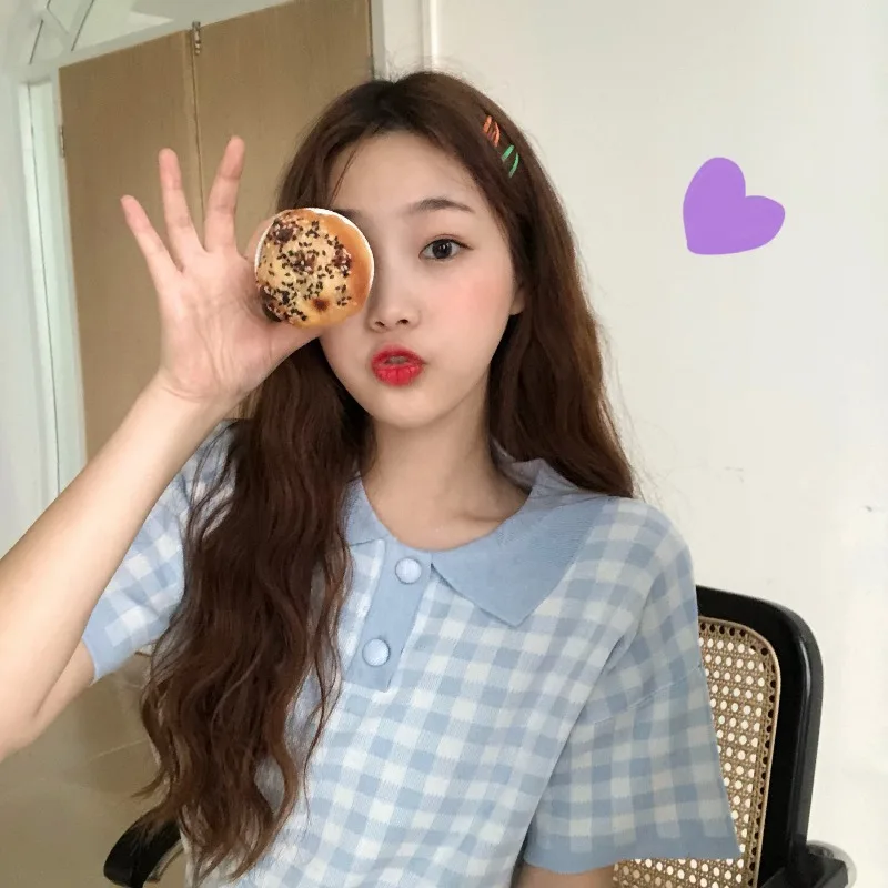 Весна 2021 Новинка корейский стиль ретро короткий трикотаж клетчатый воротник поло футболка с коротким рукавом женский топ Универсальный
Весна 2021 Новинка корейский стиль ретро короткий трикотаж клетчатый воротник поло футболка с коротким рукавом женский топ Универсальный